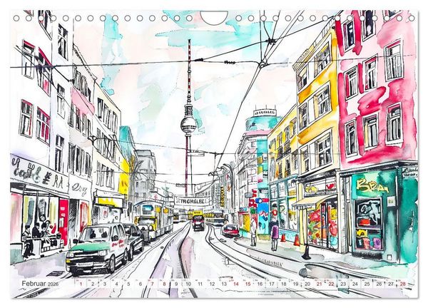 Produktbild: Berlin Impressionen - Kunstvolle Stadtansichten der Seele Berlins (Wandkalender 2026 DIN A4 quer), CALVENDO Monatskalender