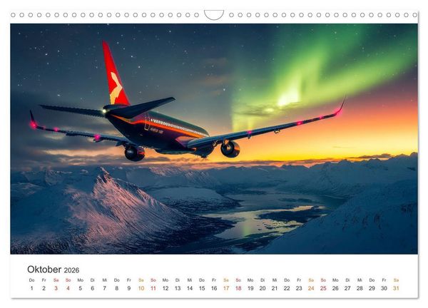 Produktbild: Flugzeuge - Stahlriesen am Himmel (Wandkalender 2026 DIN A3 quer), CALVENDO Monatskalender