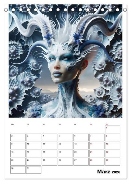 Produktbild: Extraterrestrische Eleganz (Tischkalender 2026 DIN A5 hoch), CALVENDO Monatskalender