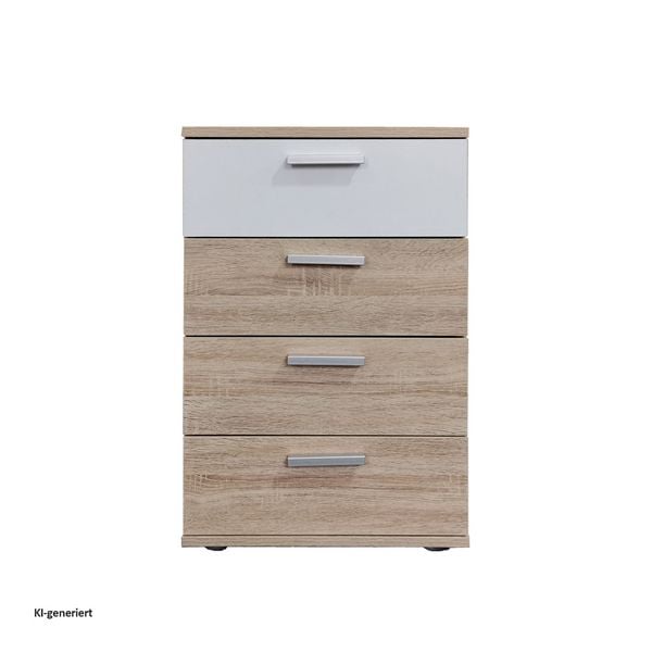 Produktbild: HTI-Living Nachtkommode 4 Schubladen Nina Sonoma Wei&szlig; Nachtkommode 4 Schubladen Nina Sonoma Wei&szlig;