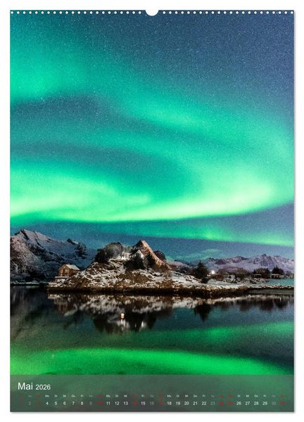 Produktbild: Aurora - Polarlicht des Nordens (hochwertiger Premium Wandkalender 2026 DIN A2 hoch), Kunstdruck in Hochglanz