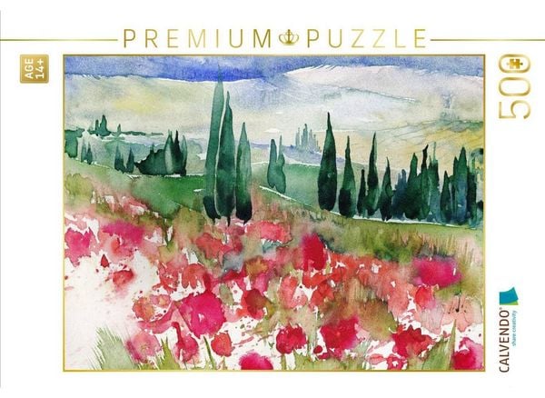 CALVENDO Puzzle Mohnwiese | 500 Teile Lege-Größe 48 × 36 cm Foto-Puzzle für Erwachsene
