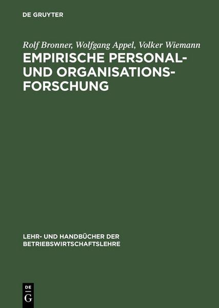 Produktbild: Empirische Personal- und Organisationsforschung