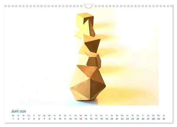 Produktbild: Formvollendete Symmetrie - Die platonischen K&ouml;rper modelliert mit Ton (Wandkalender 2026 DIN A3 quer), CALVENDO Monatskalender