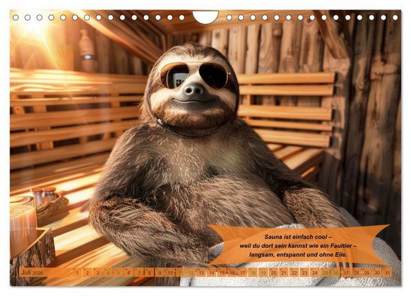 Produktbild: Tierisch lustige Saunafreunde (Wandkalender 2026 DIN A4 quer), CALVENDO Monatskalender