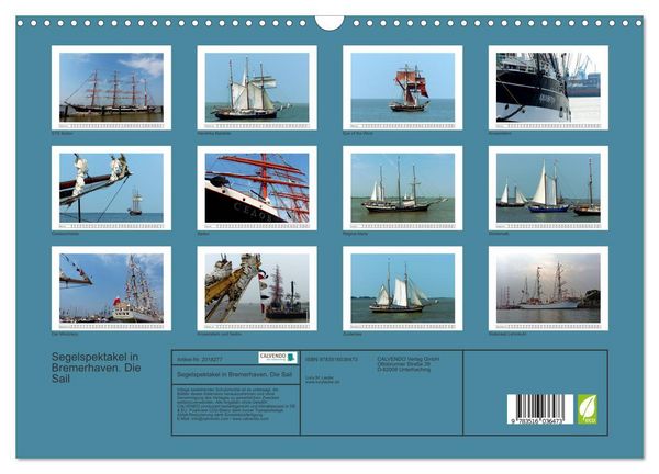 Produktbild: Segelspektakel in Bremerhaven. Die Sail (Wandkalender 2026 DIN A3 quer), CALVENDO Monatskalender