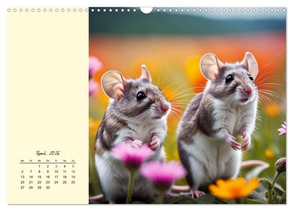 Produktbild: Goldige M&auml;use im Gr&uuml;nen (Wandkalender 2026 DIN A3 quer), CALVENDO Monatskalender