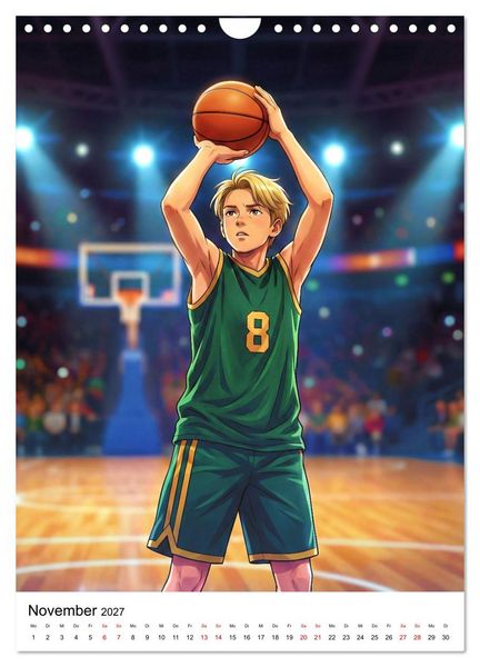 Produktbild: Level Up &ndash; Basketballhelden (Wandkalender 2027 DIN A4 hoch), CALVENDO Monatskalender