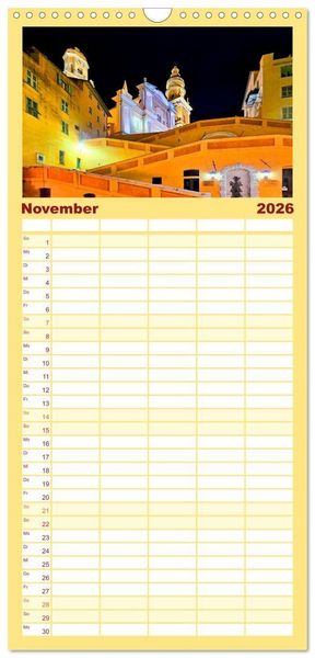 Produktbild: Familienplaner 2026 - Zauber der C&ocirc;te d'Azur mit 5 Spalten (Wandkalender, 21 x 45 cm) CALVENDO