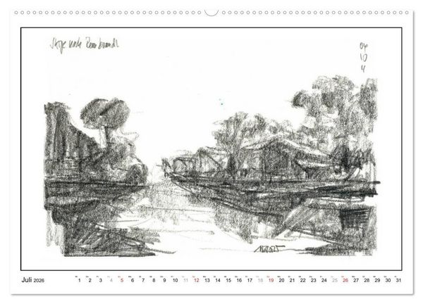 Produktbild: Rembrandt Landschaften wgVoigt (hochwertiger Premium Wandkalender 2026 DIN A2 quer), Kunstdruck in Hochglanz
