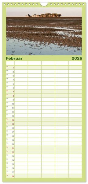 Produktbild: Familienplaner 2026 - Hallig Hooge - zwischen Himmel und Erde mit 5 Spalten (Wandkalender, 21 x 45 cm) CALVENDO