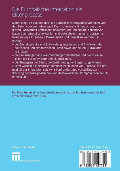 Produktbild: Die Europ&auml;ische Integration als Elitenprozess