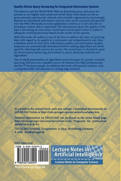 Produktbild: Quality-Driven Query Answering for Integrated Information Systems