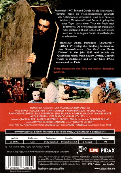 Produktbild: Der R&auml;cher aus dem Sarg - Gejagt wie Monte Christo (Sous le signe de Monte-Cristo) / Spannende Alexandre Dumas-Romanverfilmung (Pidax Film-Klassiker)