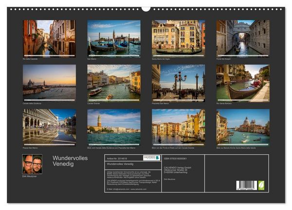Produktbild: Wundervolles Venedig (Wandkalender 2026 DIN A2 quer), CALVENDO Monatskalender