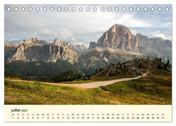 Produktbild: Un voyage dans les Dolomites (Calendrier de bureau 2027 DIN A5 vertical), CALVENDO calendrier mensuel