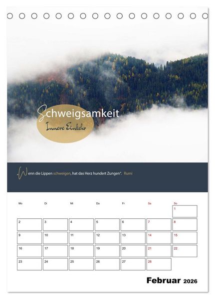 Produktbild: Zitate Wegbegleiter, mit Spr&uuml;chen durch das Jahr by VogtArt (Tischkalender 2026 DIN A5 hoch), CALVENDO Monatskalender