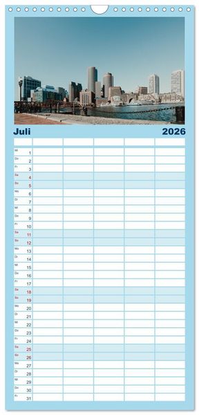 Produktbild: Familienplaner 2026 - Boston - The Hub of the Universe mit 5 Spalten (Wandkalender, 21 x 45 cm) CALVENDO