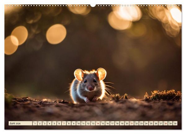 Produktbild: Heimische Tiere im Mondlicht (hochwertiger Premium Wandkalender 2026 DIN A2 quer), Kunstdruck in Hochglanz