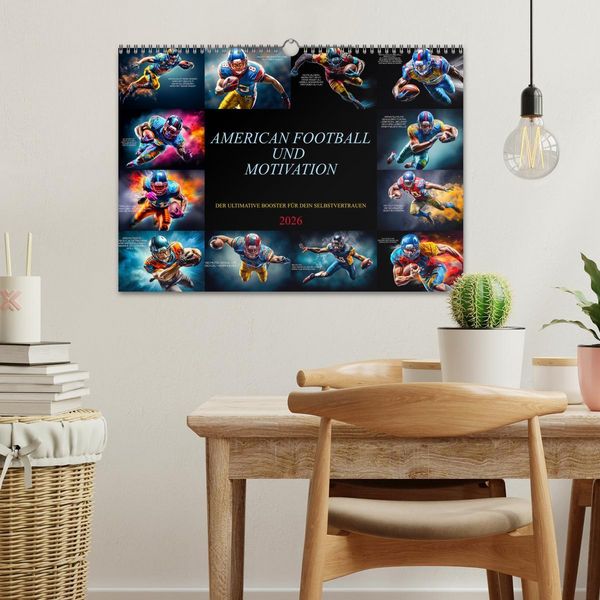 Produktbild: American Football und Motivation (Wandkalender 2026 DIN A3 quer), CALVENDO Monatskalender
