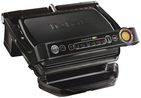 Tefal GC7128 OptiGrill+ Schwarz Elektro, Tisch Kontaktgrill Grillfunktion, Antihaftbeschichtung, Kontrollleuchte Schwarz