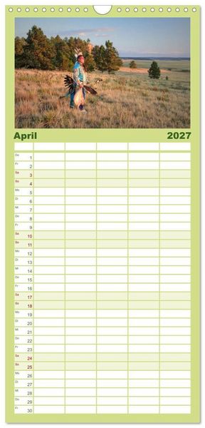 Produktbild: Familienplaner 2027 - Sioux Im Lande von Sitting Bull mit 5 Spalten (Wandkalender, 21 x 45 cm) CALVENDO