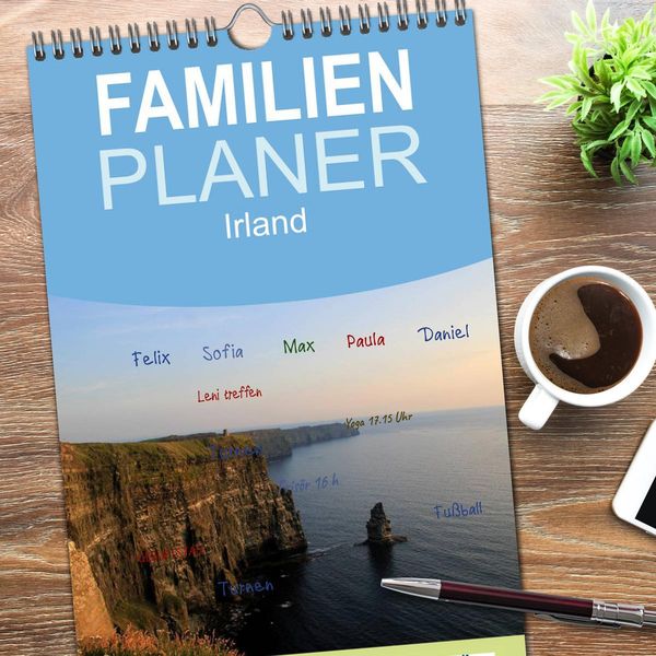 Produktbild: Familienplaner 2026 - Irland mit 5 Spalten (Wandkalender, 21 x 45 cm) CALVENDO