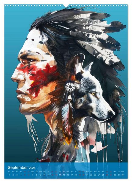 Produktbild: Native American Art (Wall Calendar 2026 DIN A2 portrait), CALVENDO 12 Month Wall Calendar