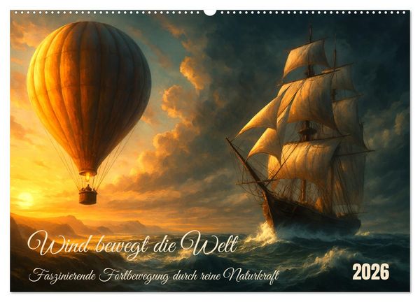 Wind bewegt die Welt (Wandkalender 2026 DIN A2 quer), CALVENDO Monatskalender