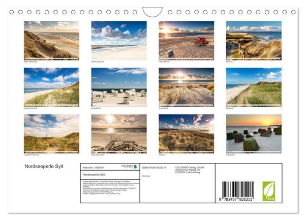 Produktbild: Nordseeperle Sylt (Wandkalender 2026 DIN A4 quer), CALVENDO Monatskalender