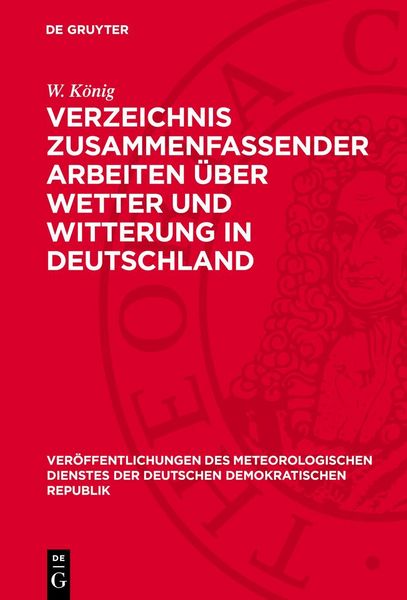 Produktbild: Verzeichnis zusammenfassender Arbeiten &uuml;ber Wetter und Witterung in Deutschland