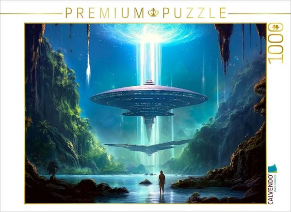 CALVENDO Puzzle Science Fiction - Reise zu fremden Planeten - Reise nach oben | 1000 Teile Lege-Größe 64x48cm Foto-Puzzle für glückliche Stunden