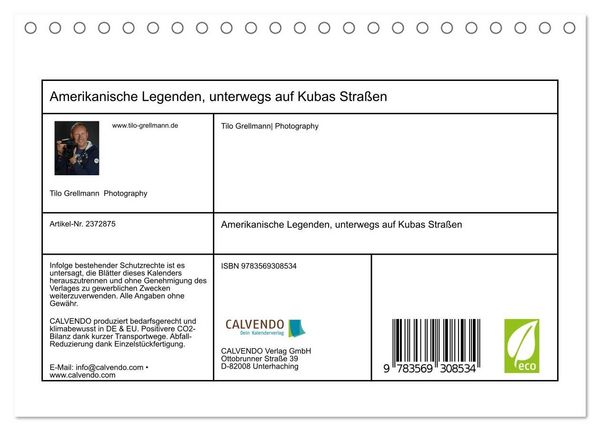 Produktbild: Amerikanische Legenden, unterwegs auf Kubas Stra&szlig;en (Tischkalender 2027 DIN A5 quer), CALVENDO Monatskalender