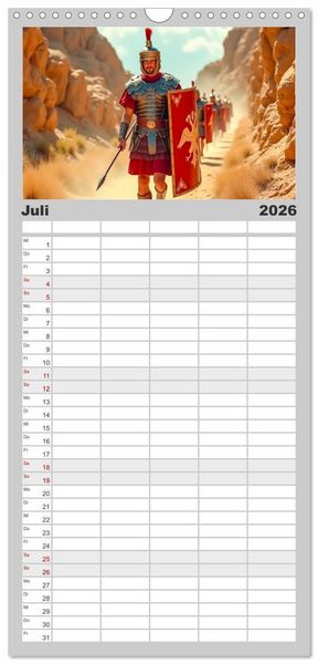 Produktbild: Familienplaner 2026 - Krieger - Im Wandel der Zeit mit 5 Spalten (Wandkalender, 21 x 45 cm) CALVENDO