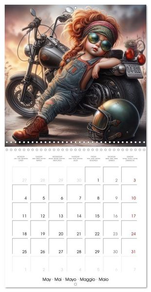 Produktbild: Born to Ride - Cool toddler girls and Motorbikes (Wall Calendar 2026 12 &times; 12 Inch) CALVENDO 12 Month Wall Calendar