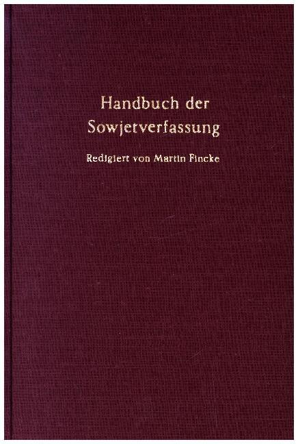 Produktbild: Handbuch der Sowjetverfassung.