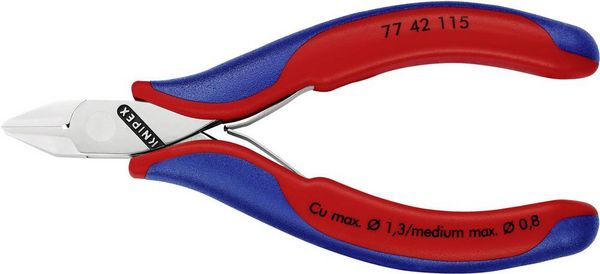 Produktbild: Knipex 77 42 115 Elektronik- u. Feinmechanik Seitenschneider ohne Facette 115mm