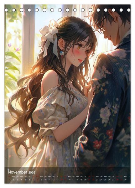 Produktbild: Her Love, His Life and Anime (Desk Calendar 2026 DIN A5 portrait), CALVENDO 12 Month DeskCalendar