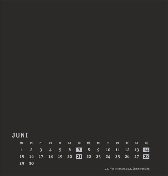 Produktbild: Premium-Bastelkalender schwarz mittel 2026