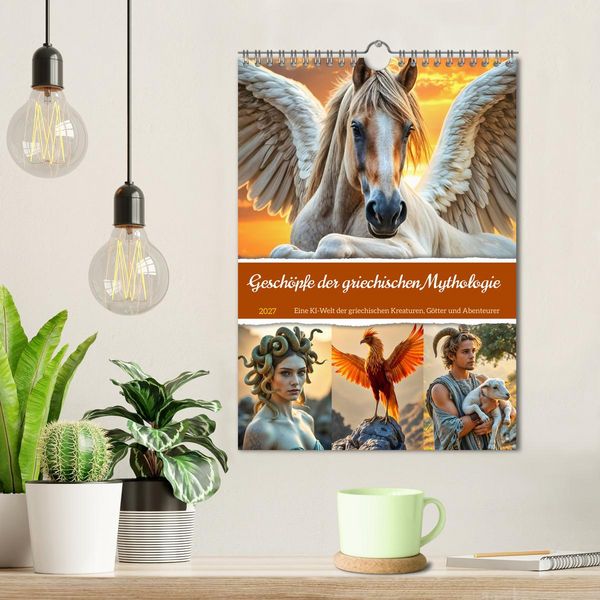 Produktbild: Gesch&ouml;pfe der griechischen Mythologie - Eine KI-Welt der griechischen G&ouml;tter, Kreaturen und Abenteurer (Wandkalender 2027 DIN A4 hoch), CALVENDO Monatskalender