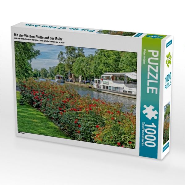 CALVENDO Puzzle Mit der Weißen Flotte auf der Ruhr | 1000 Teile Lege-Größe 64x48cm Foto-Puzzle für glückliche Stunden