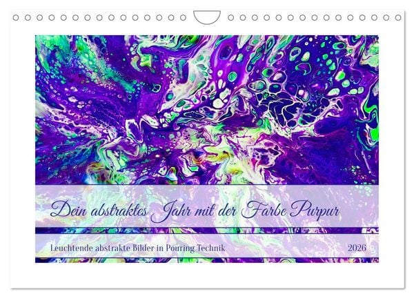 Produktbild: Dein abstraktes Jahr mit der Farbe Purpur (Wandkalender 2026 DIN A4 quer), CALVENDO Monatskalender
