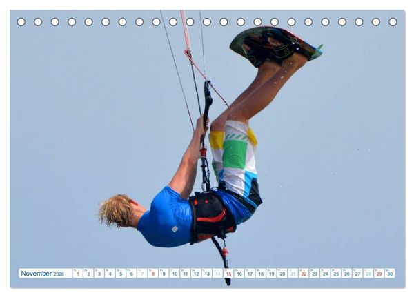 Produktbild: Kitesurfen - Wind und Wellen (Tischkalender 2026 DIN A5 quer), CALVENDO Monatskalender