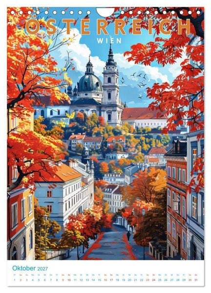 Produktbild: &Ouml;sterreich - Old School Poster Style (Wandkalender 2027 DIN A4 hoch), CALVENDO Monatskalender