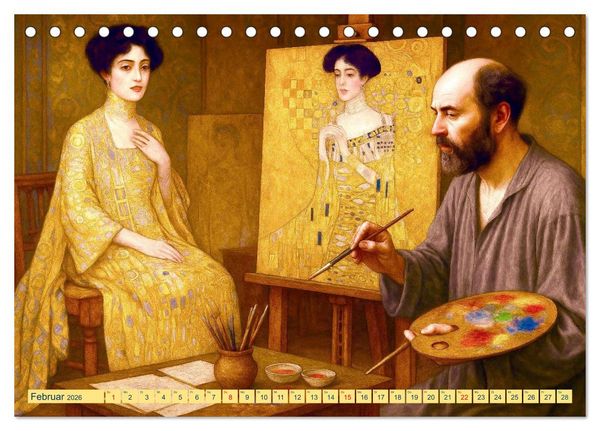 Produktbild: Gustav Klimt. Sein Leben, seine Kunstwerke (Tischkalender 2026 DIN A5 quer), CALVENDO Monatskalender