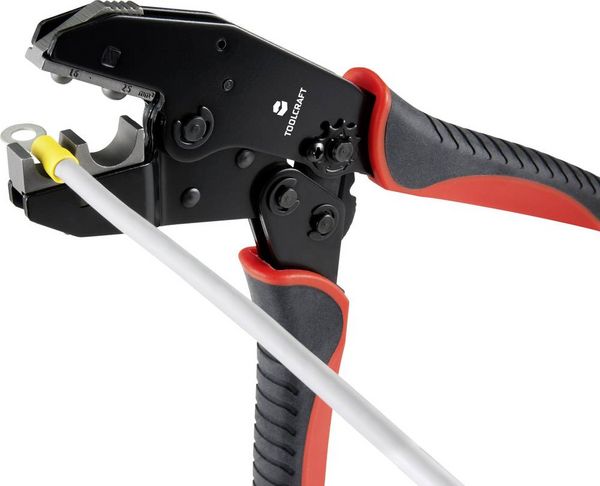 Produktbild: TOOLCRAFT PLE-0B1 Crimp-Eins&auml;tze Unisolierte Kabelschuhe Quetschbereich: 16 bis 25 mm&sup2; Passend f&uuml;r Marke (Zangen): TOOLCRAFT PZ-500