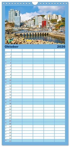 Produktbild: Familienplaner 2026 - Busan - Hafenstadt in S&uuml;dkorea mit 5 Spalten (Wandkalender, 21 x 45 cm) CALVENDO