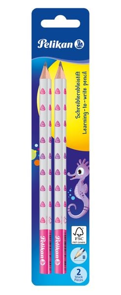 Produktbild: Pelikan Schreiblernbleistift, St&auml;rke B, farbig sortiert, 2er Set