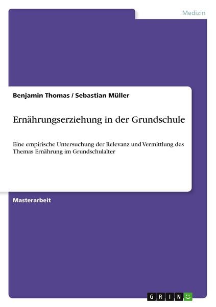 Produktbild: Ern&auml;hrungserziehung in der Grundschule