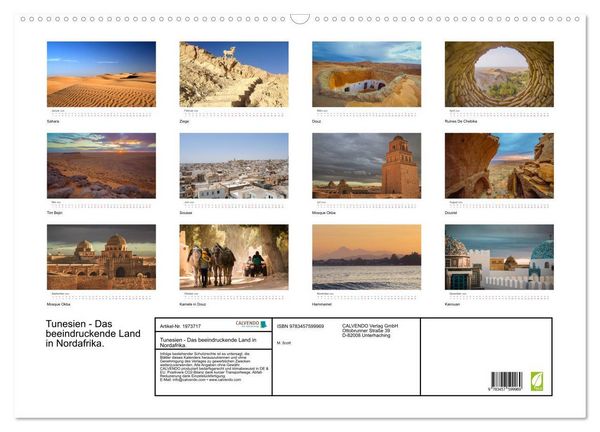 Produktbild: Tunesien - Das beeindruckende Land in Nordafrika. (Wandkalender 2026 DIN A2 quer), CALVENDO Monatskalender